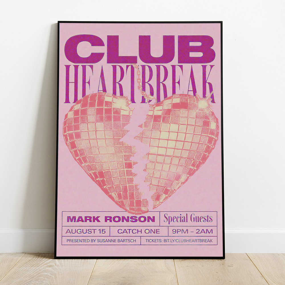 CLUB HEARTBREAK BOLD AND MAXIMALIST POSTER