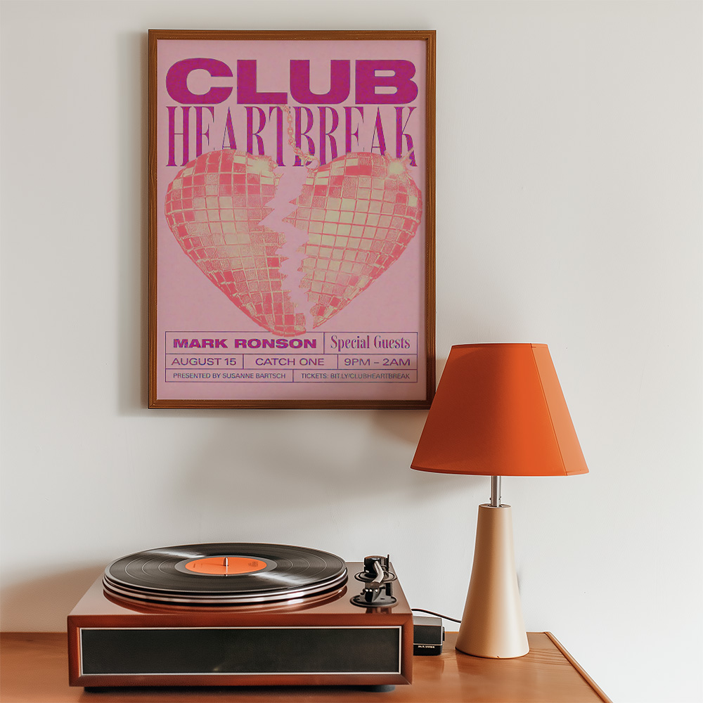 Alternative view of CLUB HEARTBREAK BOLD AND MAXIMALIST POSTER