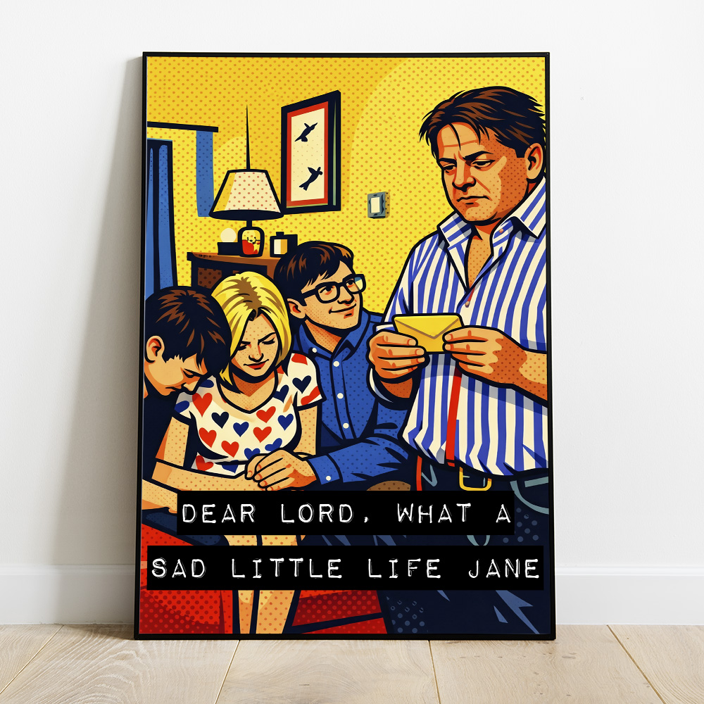 Alternative view of COME DINE WITH ME SAD LITTLE LIFE MAXIMALIST POP ART STYLE POSTER
