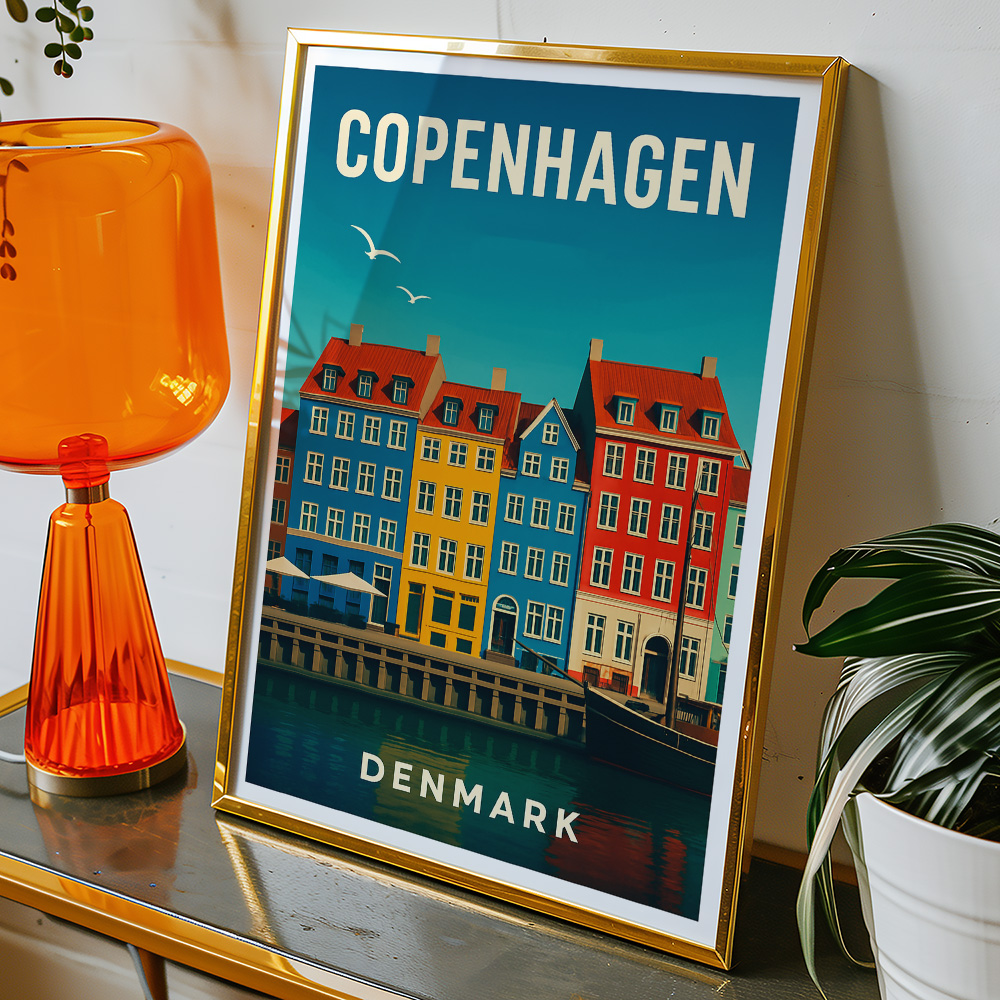 Alternative view of COPENHAGEN NYHAVN WATERFRONT MINIMALIST TRAVEL POSTER