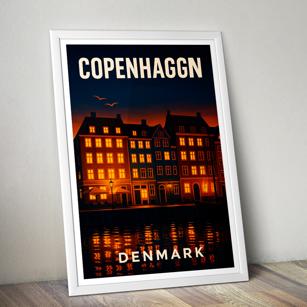COPENHAGEN AT SUNSET MINIMALIST TRAVEL POSTER