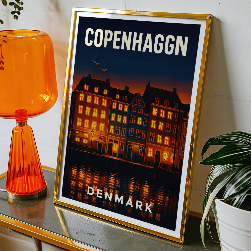 Alternative view of COPENHAGEN AT TWILIGHT MINIMALIST TRAVEL POSTER