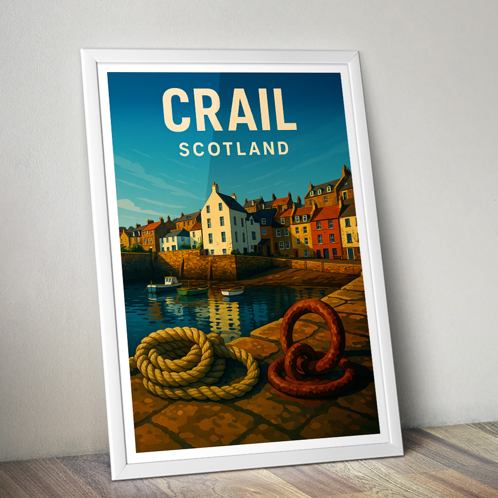 CRAIL HARBOUR SCOTLAND MINIMALIST TRAVEL POSTER