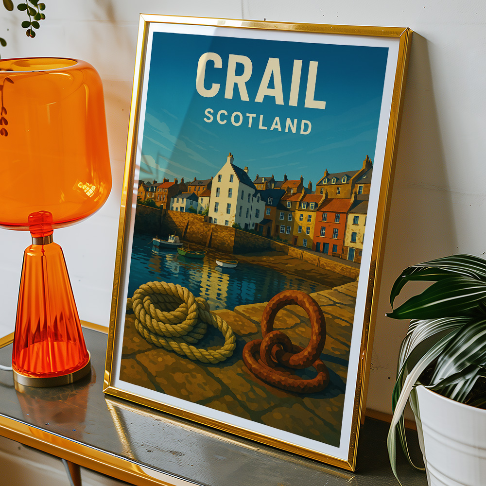 Alternative view of CRAIL HARBOUR SCOTLAND MINIMALIST TRAVEL POSTER