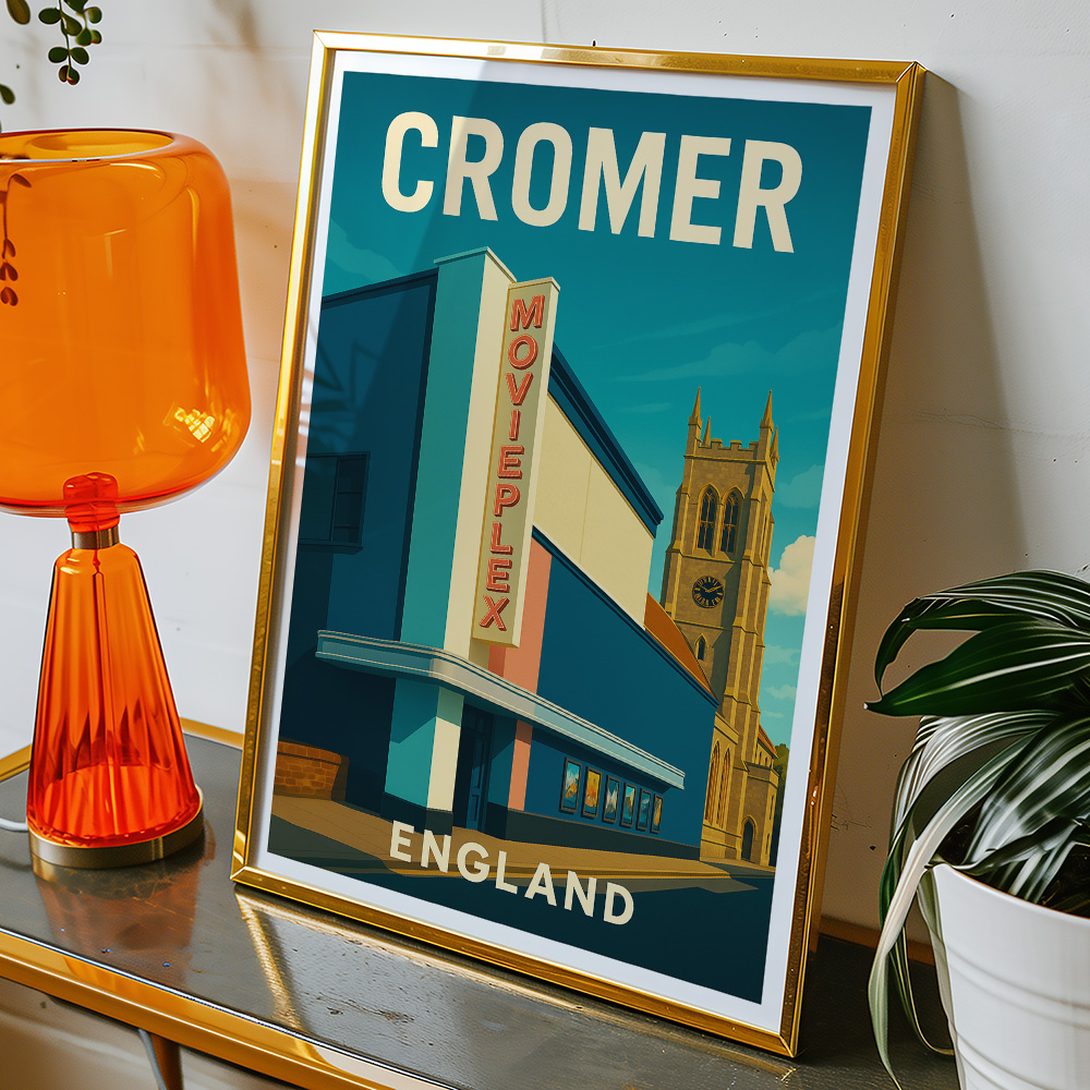 Alternative view of CROMER CINEMA MINIMALIST TRAVEL POSTER
