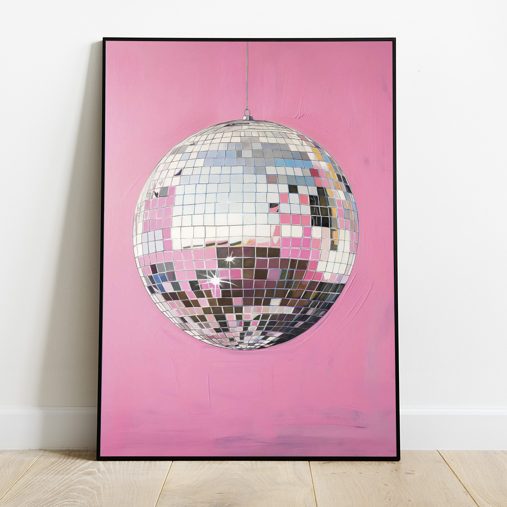 DISCO BALL PINK BOLD AND MAXIMALIST POSTER