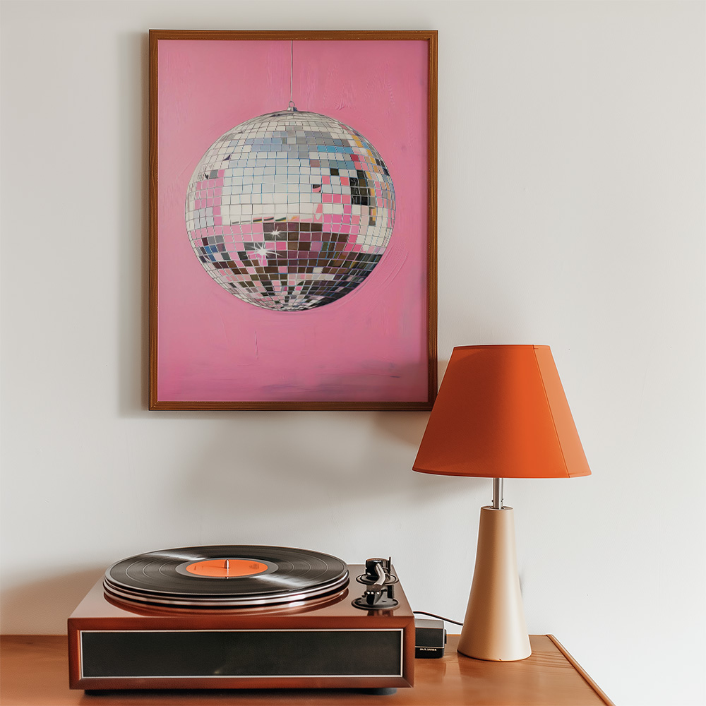 Alternative view of DISCO BALL PINK BOLD AND MAXIMALIST POSTER