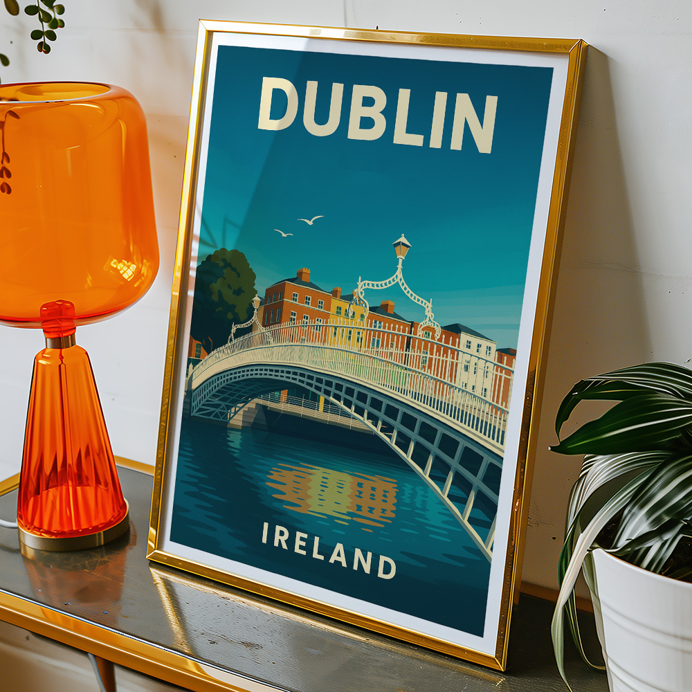 Alternative view of DUBLIN HA'PENNY BRIDGE MINIMALIST TRAVEL POSTER IRELAND