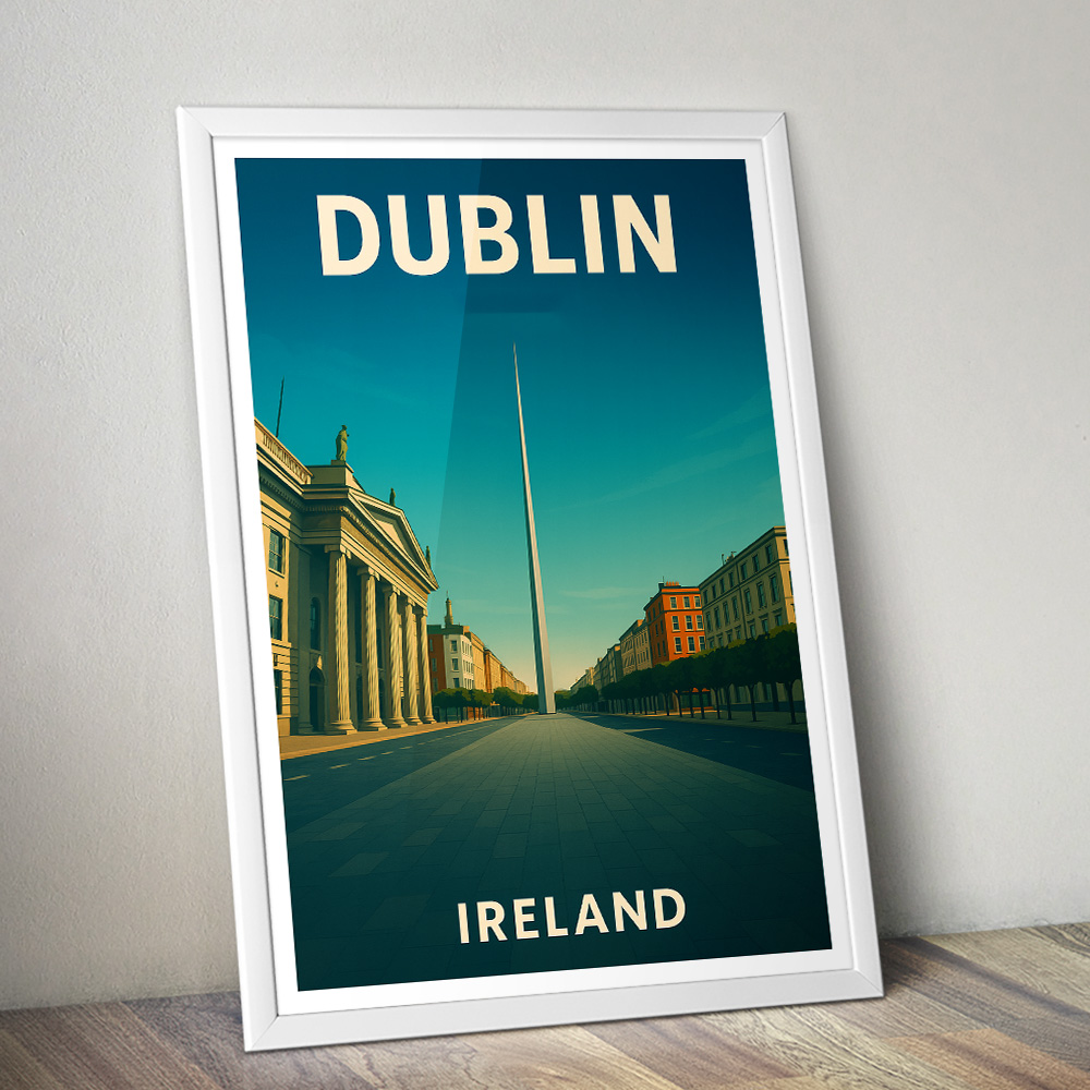 DUBLIN SPIRE MINIMALIST TRAVEL POSTER IRELAND