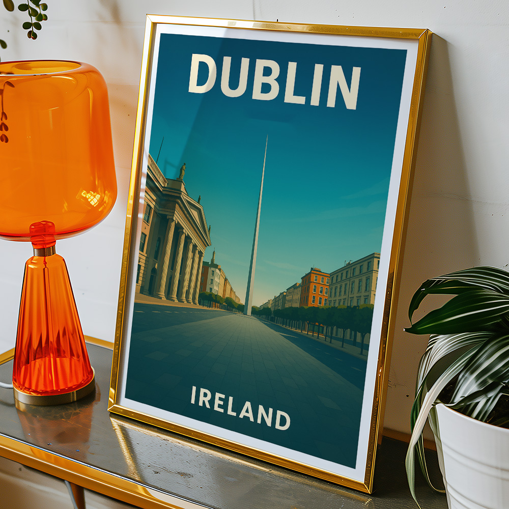 Alternative view of DUBLIN SPIRE MINIMALIST TRAVEL POSTER IRELAND
