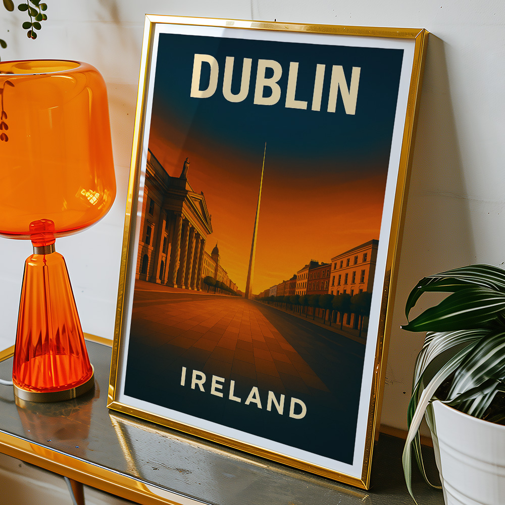 Alternative view of DUBLIN SPIRE AT SUNSET MINIMALIST TRAVEL POSTER IRELAND