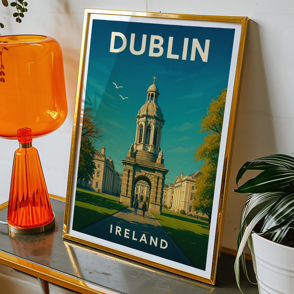 Alternative view of DUBLIN TRINITY COLLEGEN MINIMALIST TRAVEL POSTER IRELAND