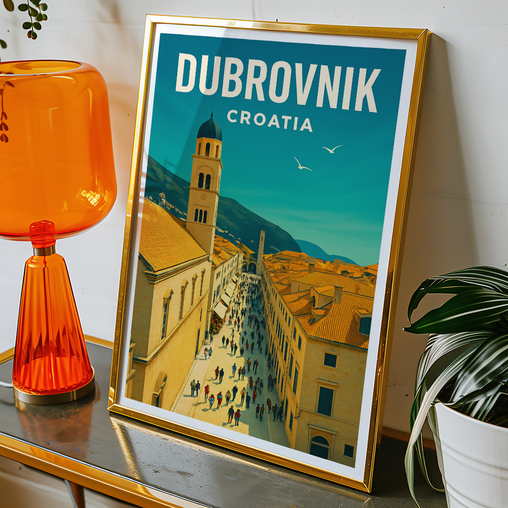 Alternative view of DUBROVNIK STRADUN CROATIA MINIMALIST TRAVEL POSTER