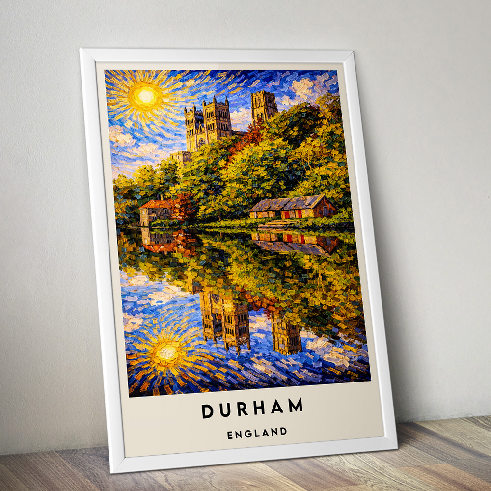DURHAM CATHEDRAL VAN GOGH STYLE TRAVEL POSTER NORTH EAST