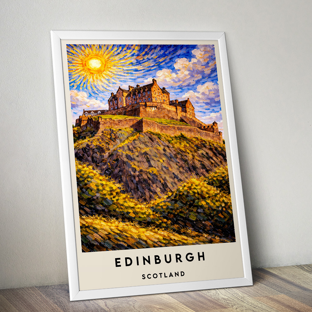 EDINBURGH CASTLE VAN GOGH STYLE TRAVEL POSTER
