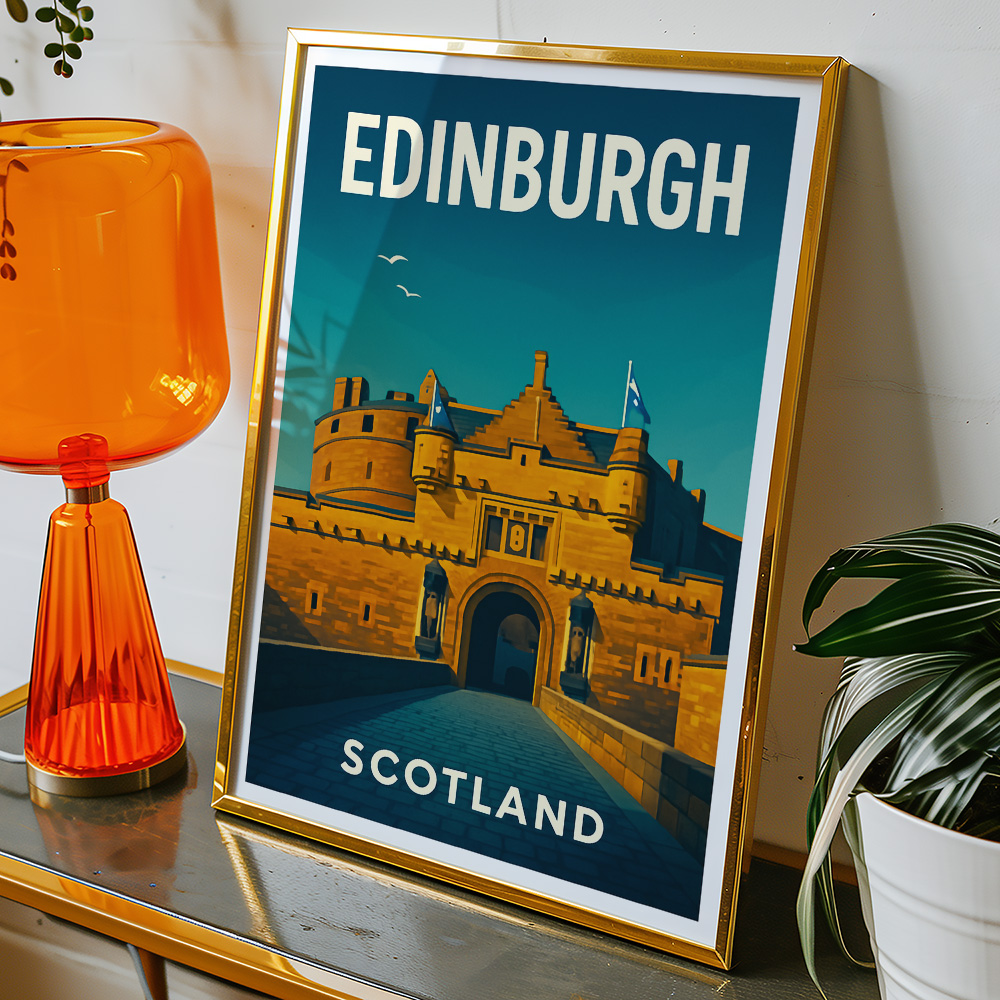 Alternative view of EDINBURGH CASTLE MINIMALIST TRAVEL POSTER