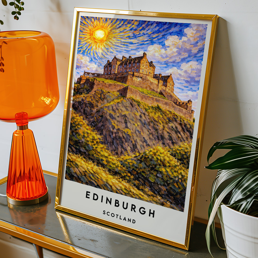 Alternative view of EDINBURGH CASTLE VAN GOGH STYLE TRAVEL POSTER