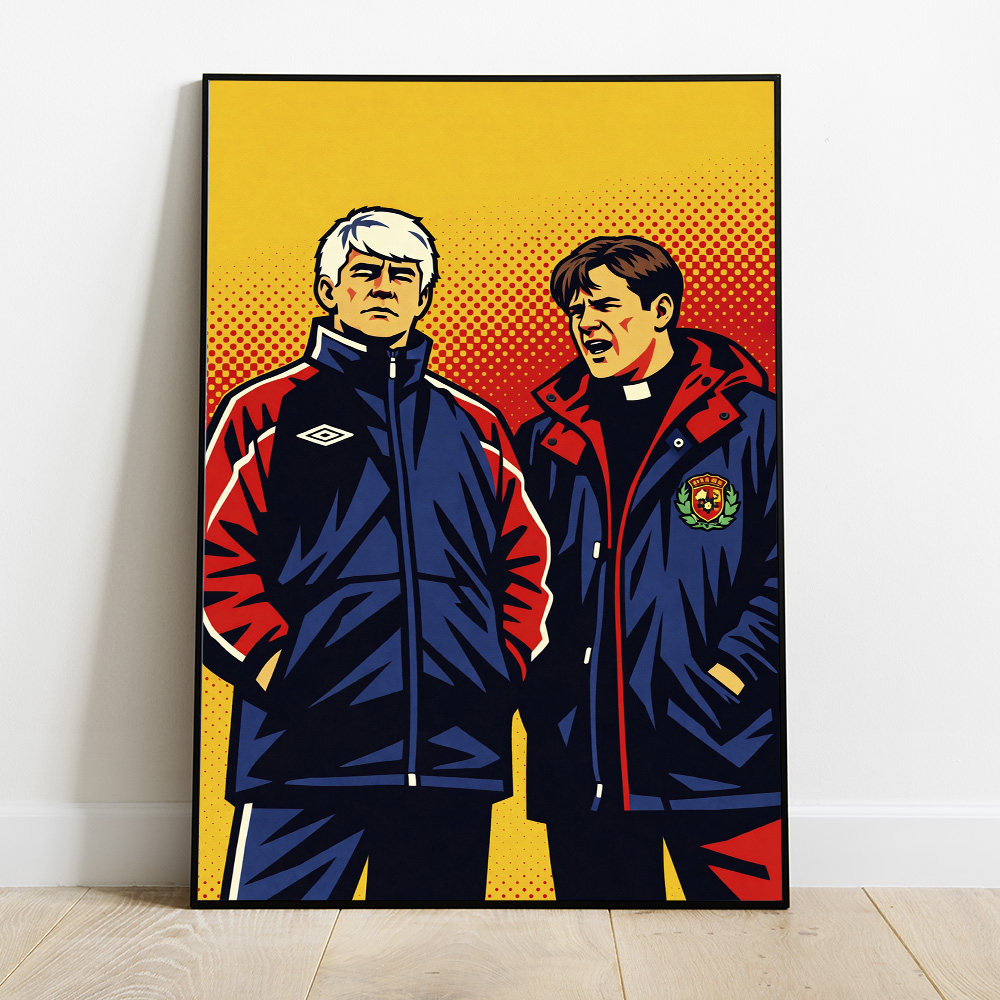 Alternative view of FATHER TED FOOTBALL MAXIMALIST POP ART STYLE POSTER