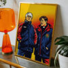 TED AND DOUGAL FOOTBALL MAXIMALIST POP ART STYLE POSTER