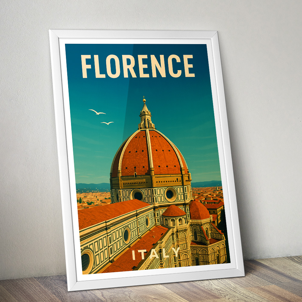 FLORENCE SKYLINE AND DUOMO MINIMALIST TRAVEL POSTER