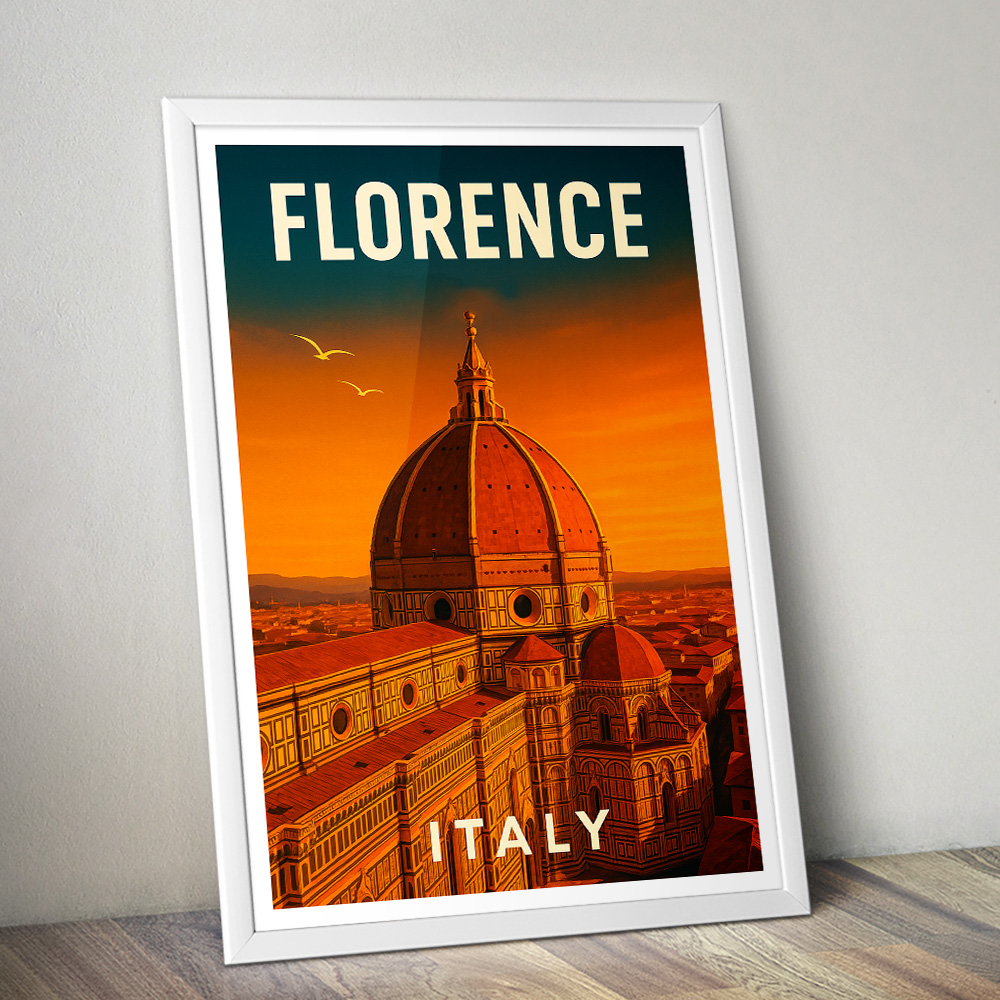 FLORENCE AT SUNSET MINIMALIST TRAVEL POSTER