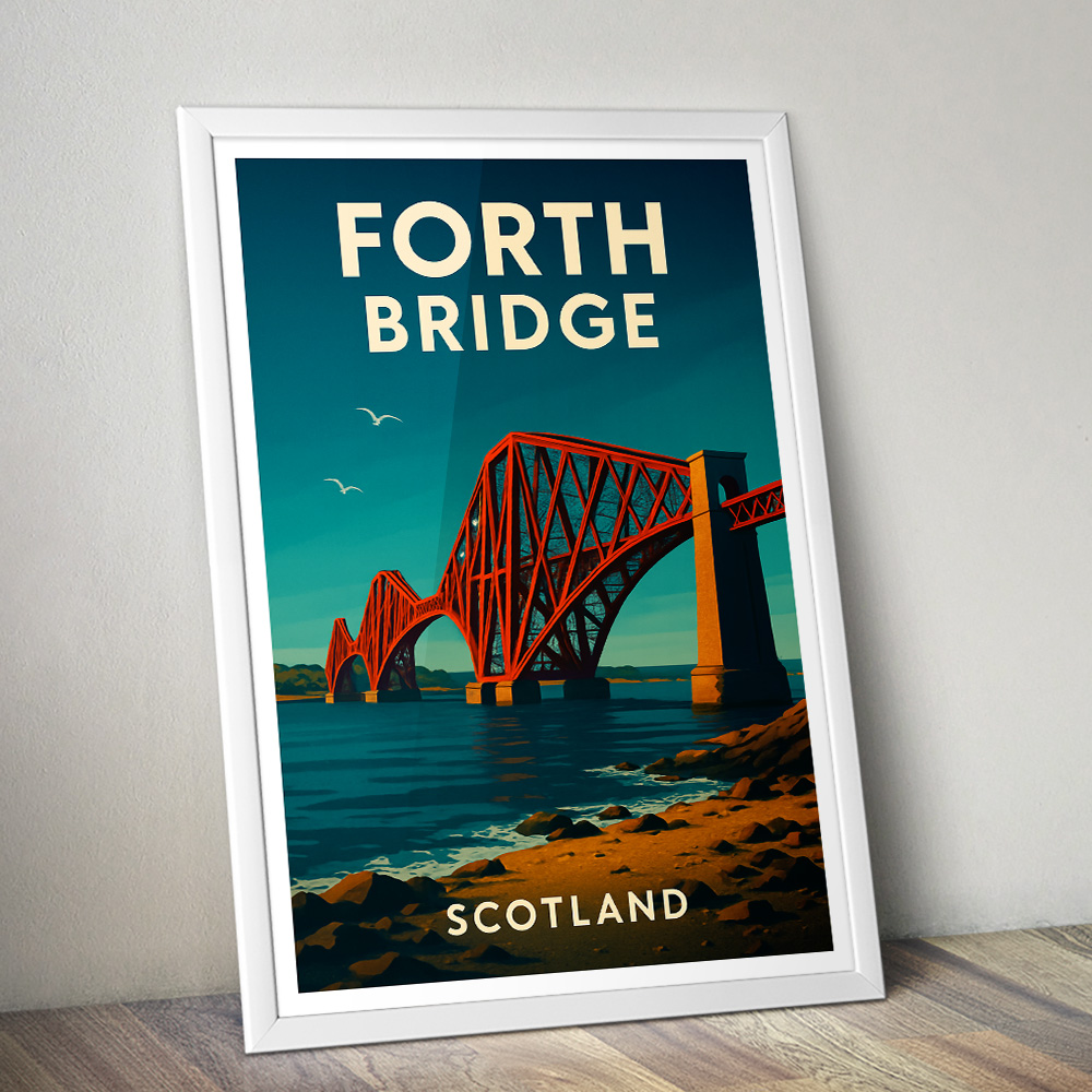 FORTH BRIDGE SCOTLAND MINIMALIST TRAVEL POSTER