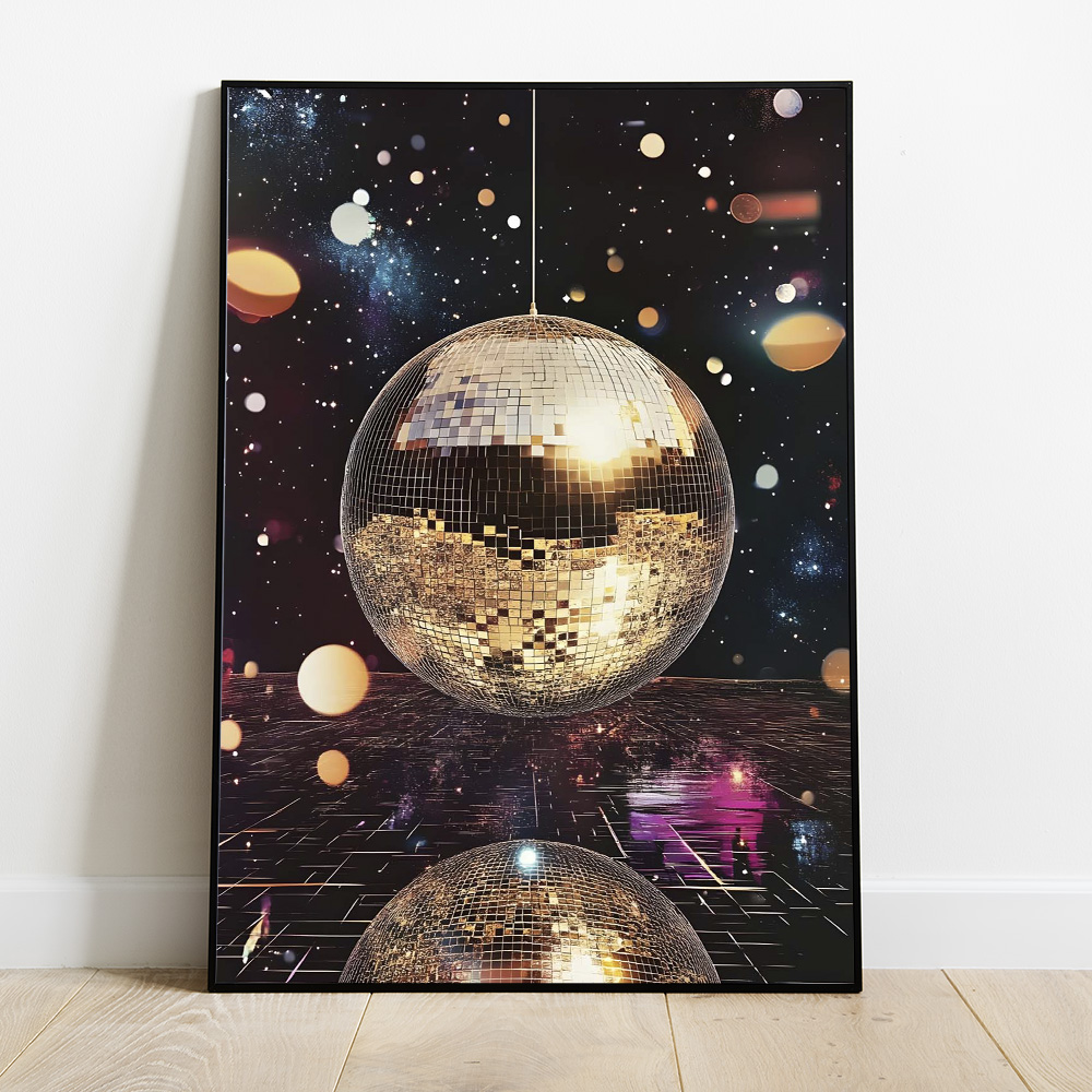 GOLD DISCOBALL BOLD AND MAXIMALIST POSTER