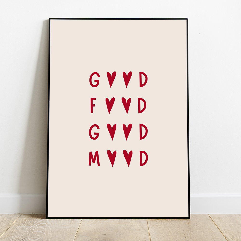 Alternative view of GOOD FOOD GOOD MOOD TYPOGRAPHY POSTER