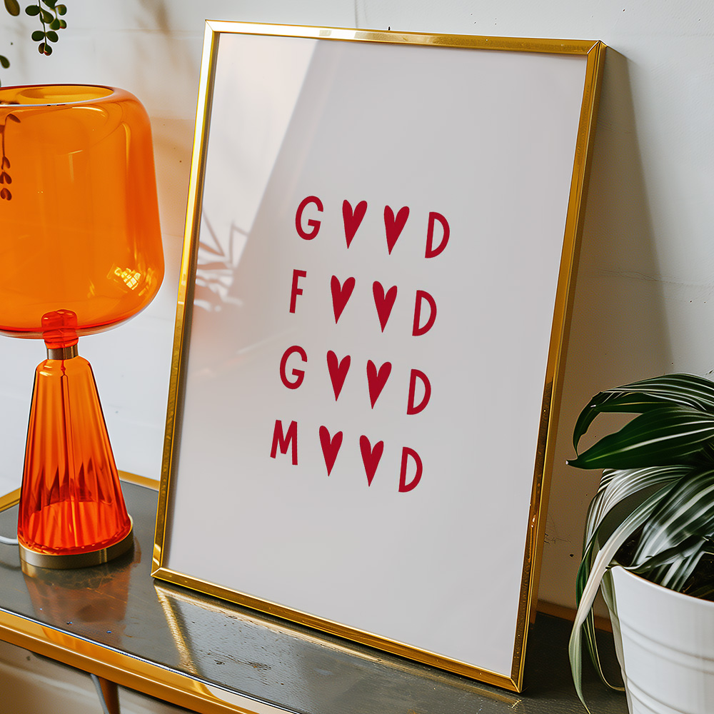 GOOD FOOD GOOD MOOD TYPOGRAPHY POSTER