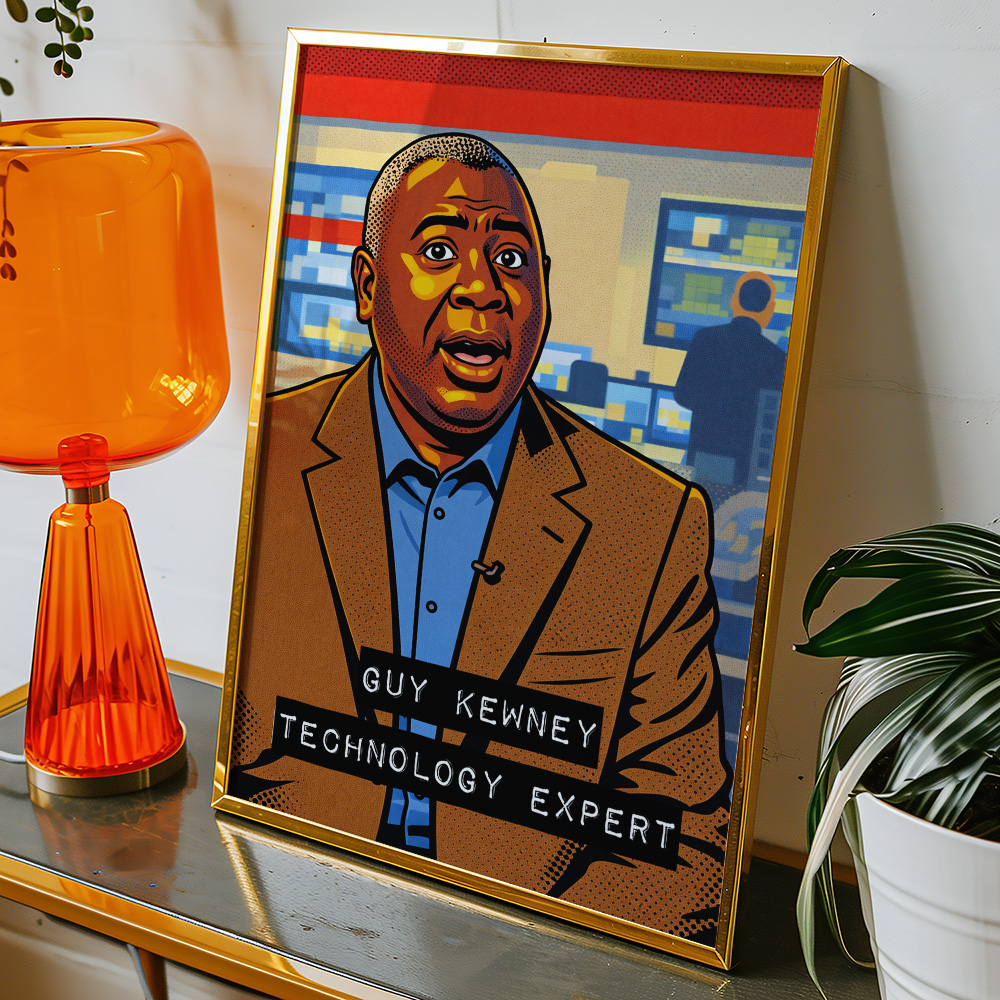 GUY GOMA CONFUSED BBC INTERVIEW MAXIMALIST POP ART STYLE POSTER