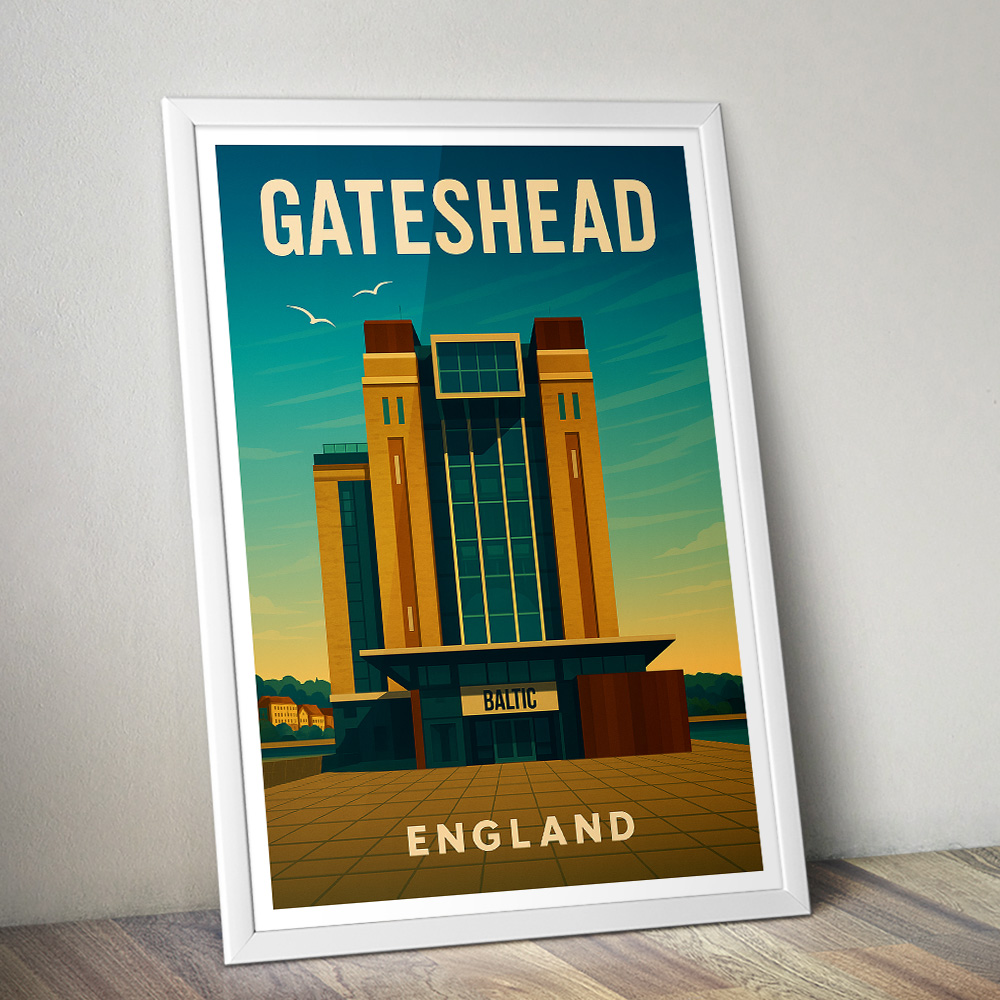 GALTESHEAD BALTIC MINIMALIST TRAVEL POSTER NORTH EAST