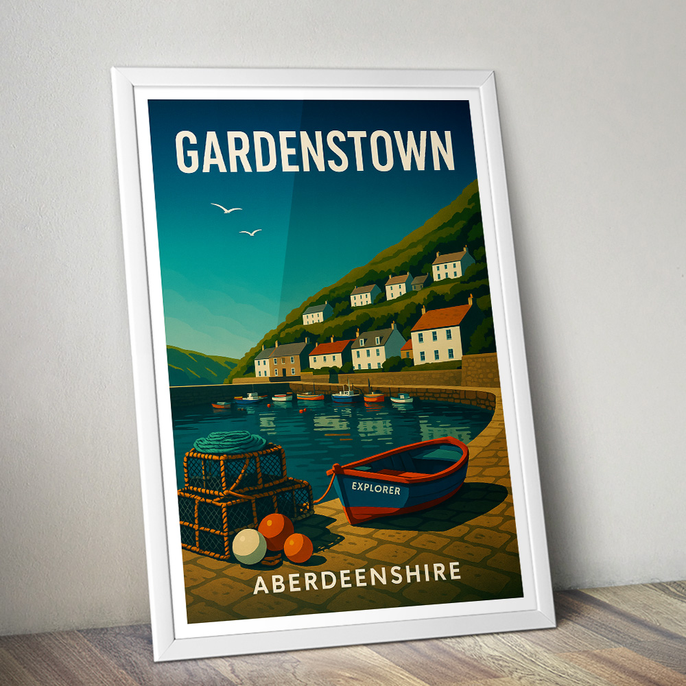 GARDENSTOWN HARBOUR MINIMALIST TRAVEL POSTER