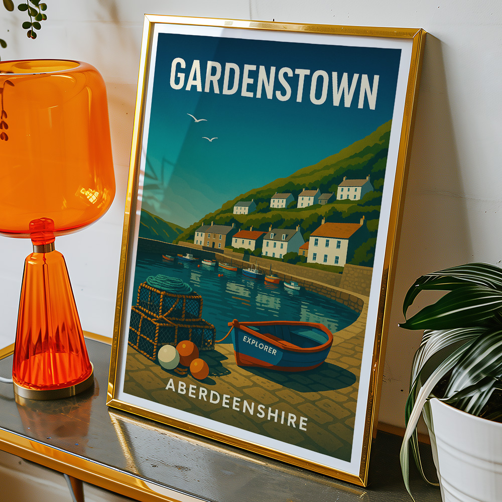 Alternative view of GARDENSTOWN HARBOUR MINIMALIST TRAVEL POSTER