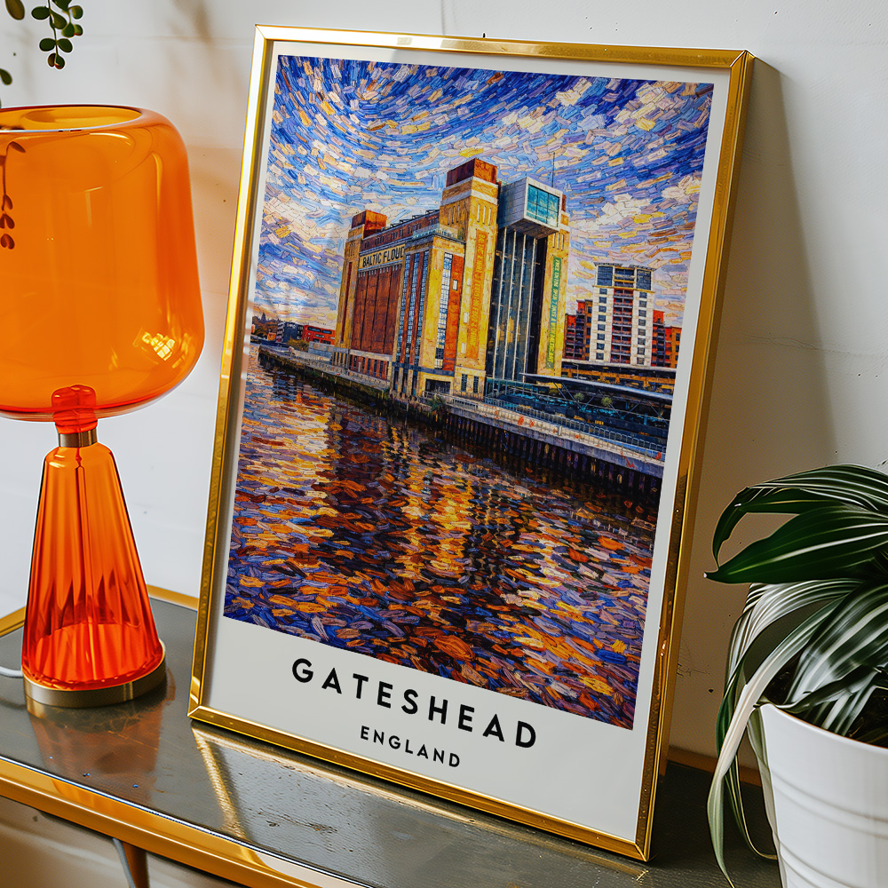 Alternative view of GATESHEAD BALTIC VAN GOGH STYLE TRAVEL POSTER NORTH EAST