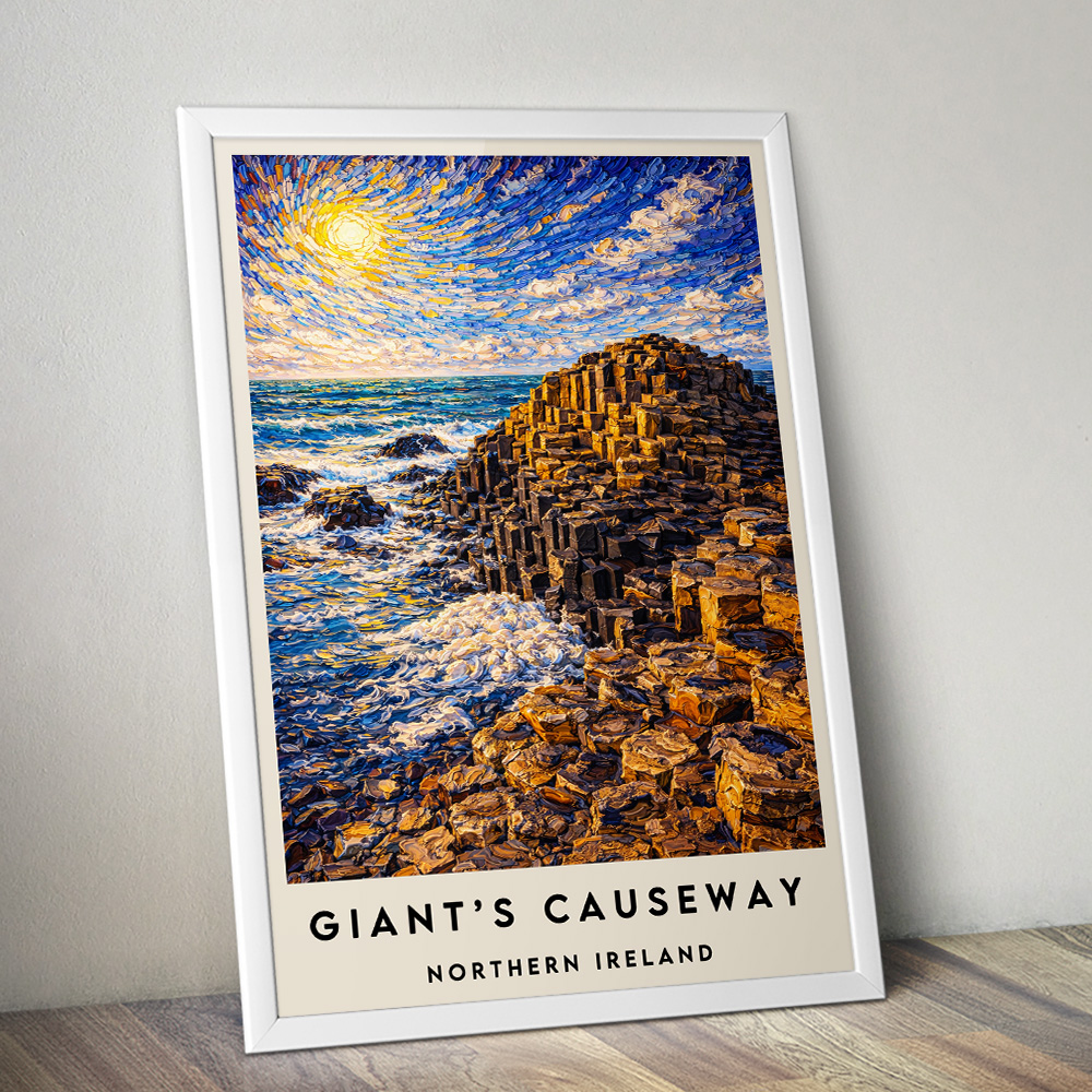 GIANT'S CAUSEWAY VAN GOGH STYLE TRAVEL POSTER IRELAND