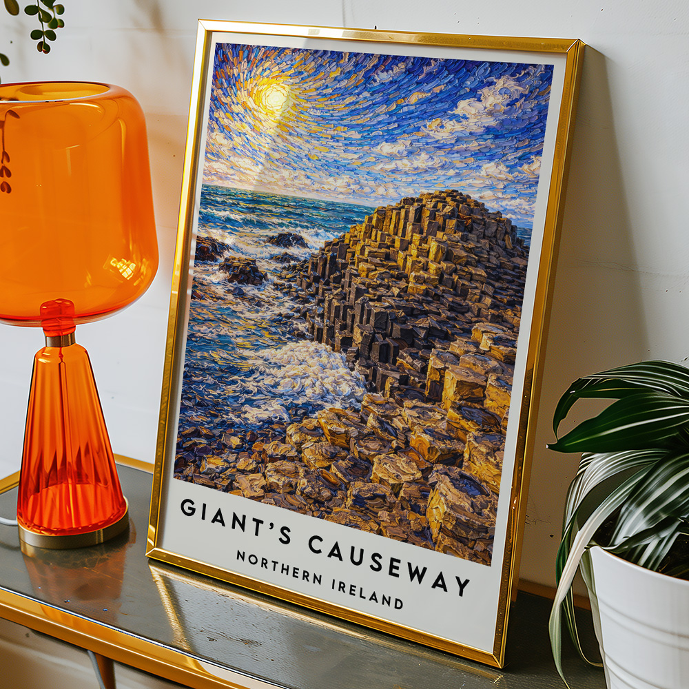 Alternative view of GIANT'S CAUSEWAY VAN GOGH STYLE TRAVEL POSTER IRELAND