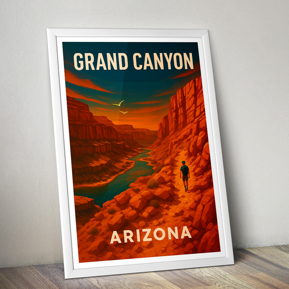 GRAND CANYON SUNSET ADVENTURE MINIMALIST TRAVEL POSTER