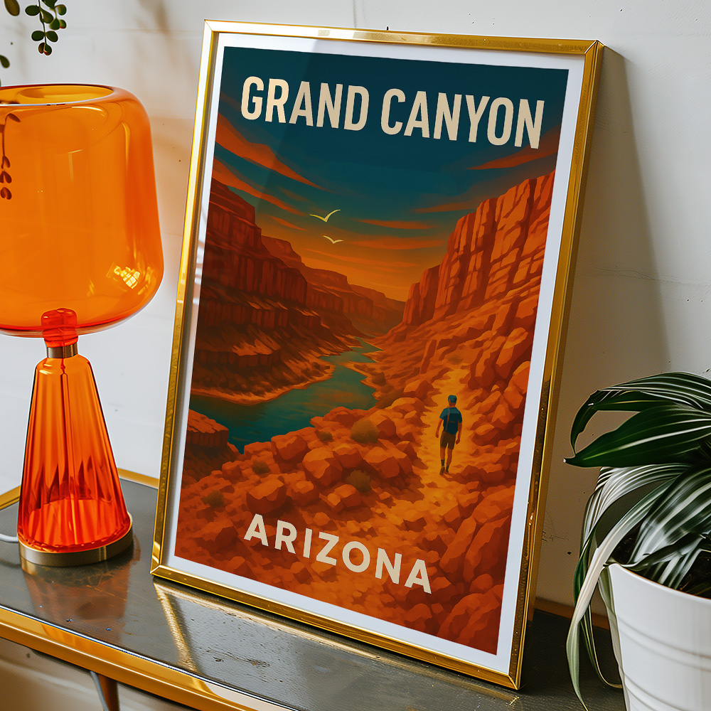 Alternative view of GRAND CANYON SUNSET ADVENTURE MINIMALIST TRAVEL POSTER