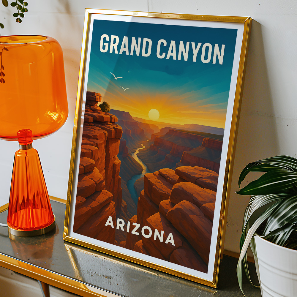 Alternative view of GRAND CANYON AT SUNSET MINIMALIST TRAVEL POSTER