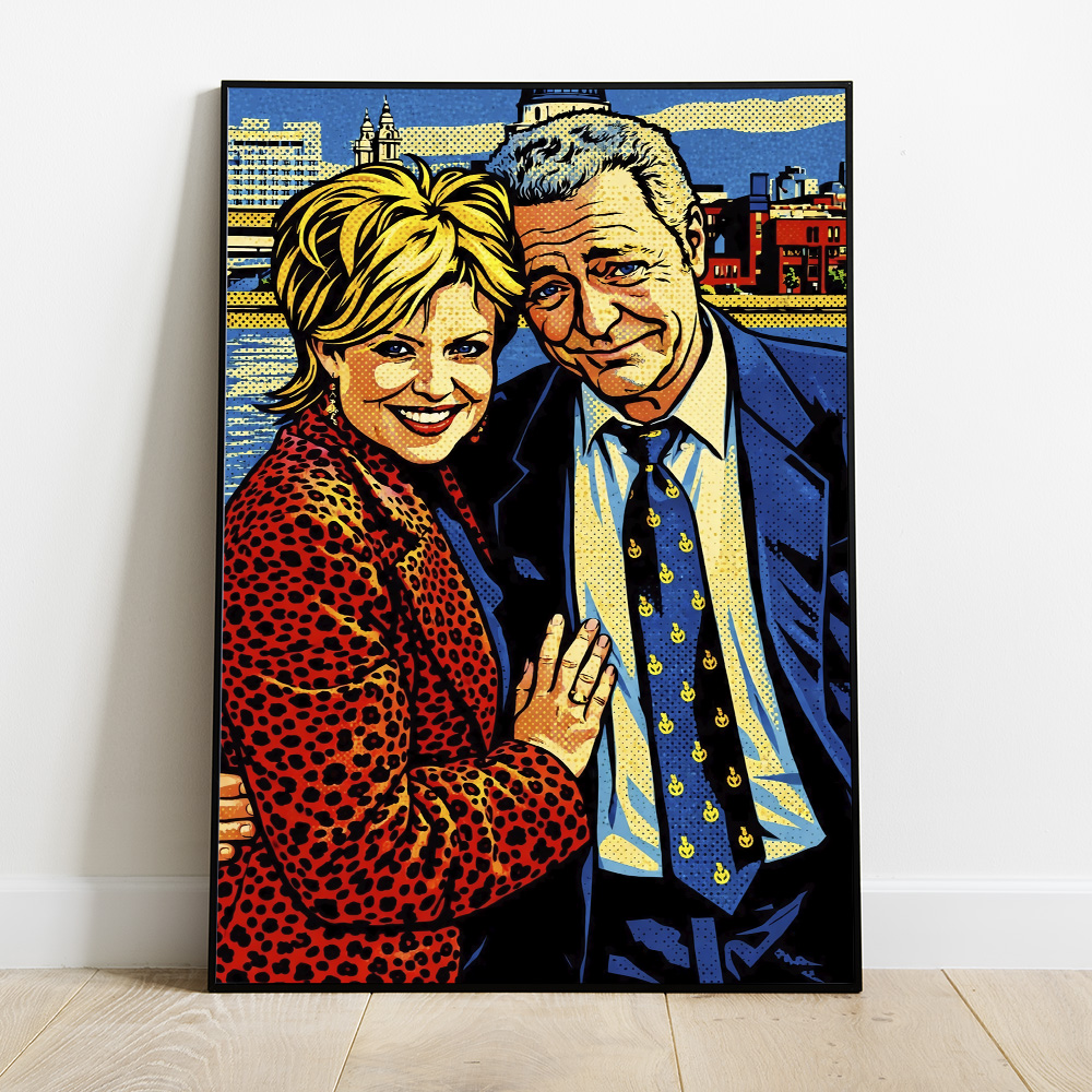 Alternative view of HOME AND AWAY DONALD FISHER AND MARILYN MAXIMALIST POP ART STYLE POSTER