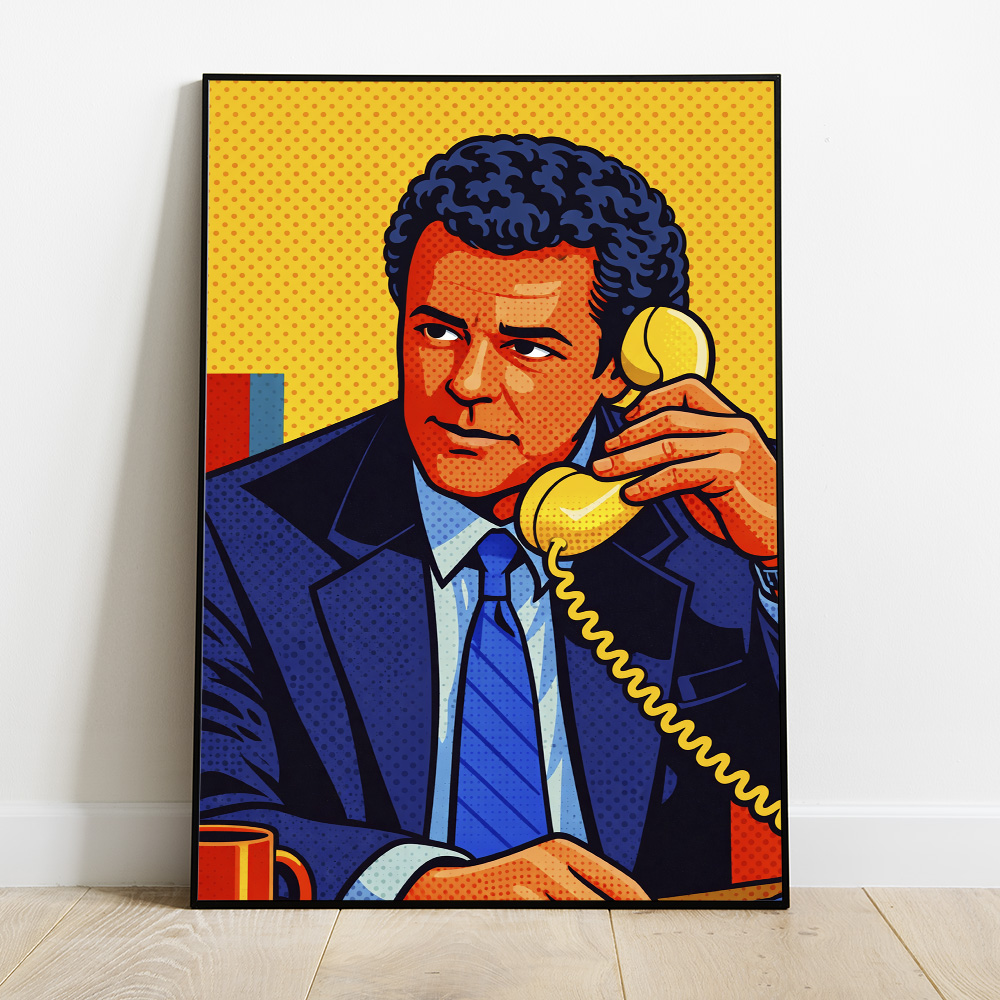 Alternative view of HOME AND AWAY DONALD FISHER NO THE PHONE MAXIMALIST POP ART STYLE POSTER