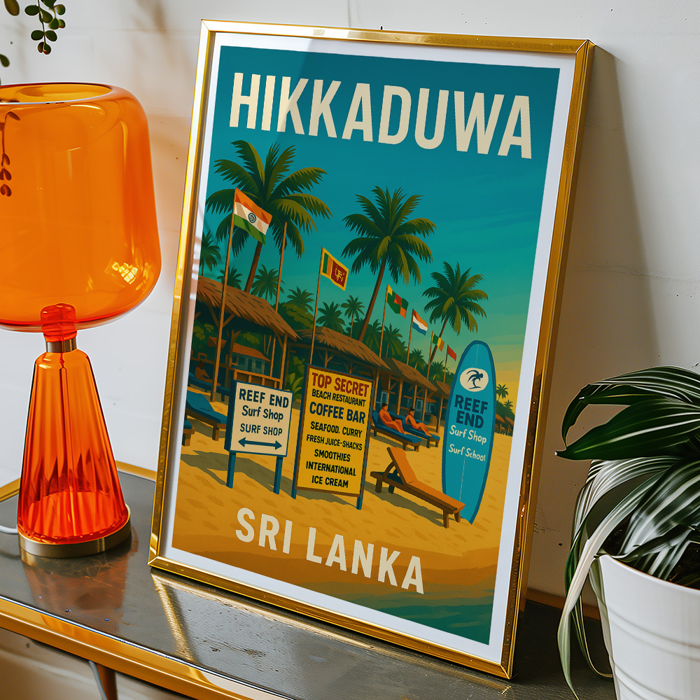 Alternative view of HIKKADUWA BEACH MINIMALIST TRAVEL POSTER