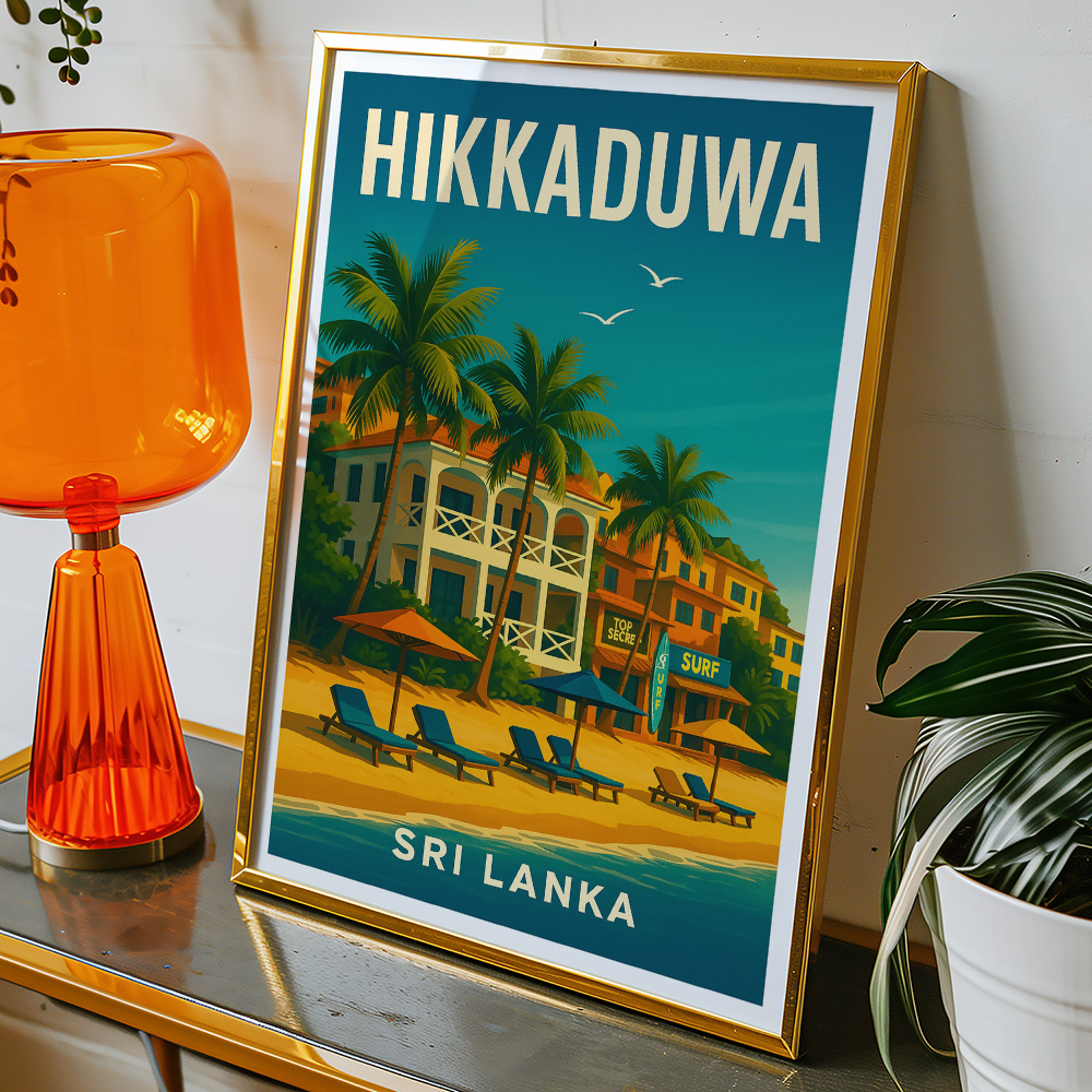 Alternative view of HIKKADUWA BEACH PARADISE MINIMALIST TRAVEL POSTER