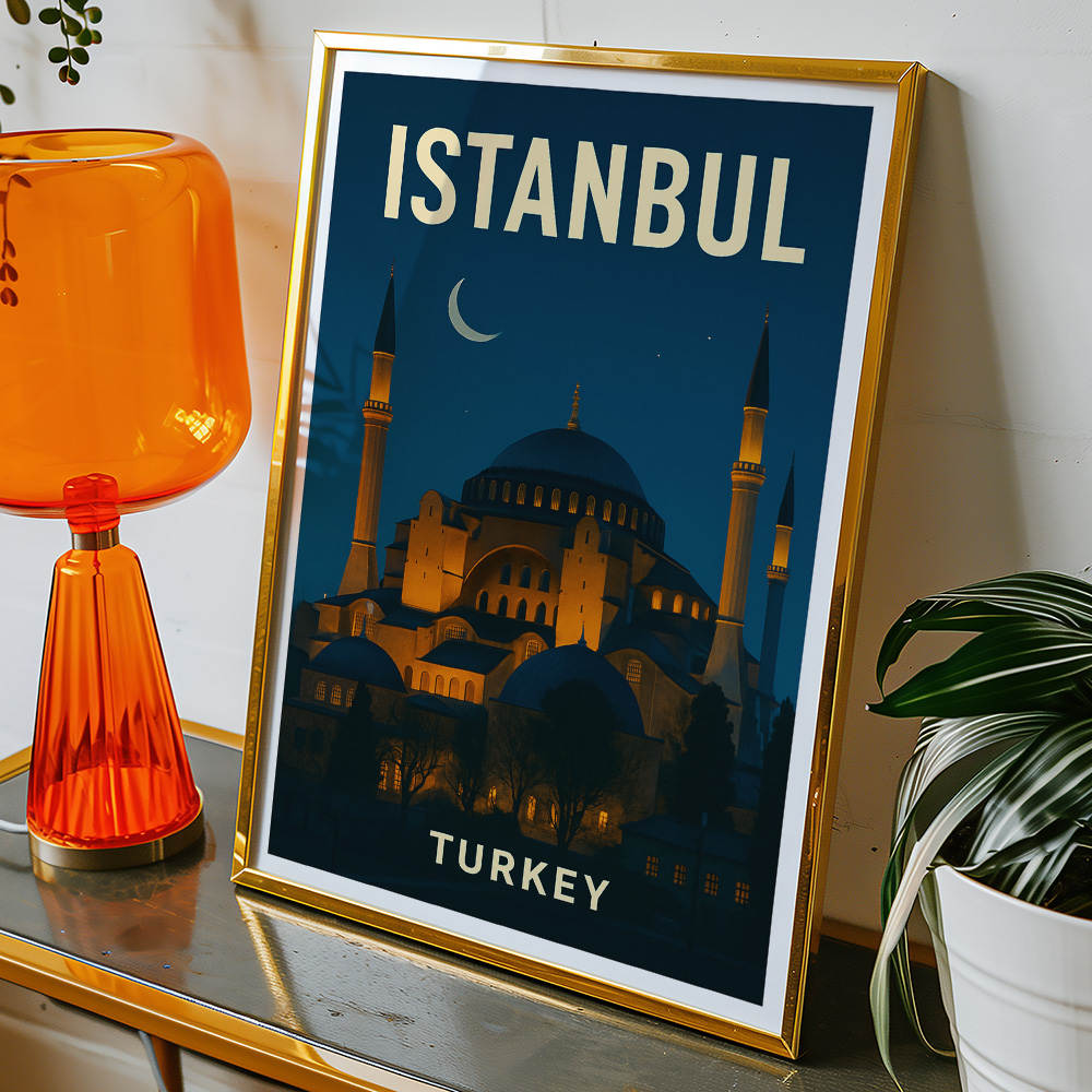Alternative view of ISTANBUL HAGIA SOPHIA AT NIGHT MINIMALIST TRAVEL POSTER