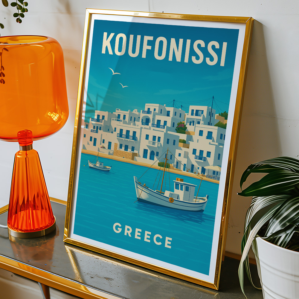Alternative view of KOUFONISSI ISLAND GREECE MINIMALIST TRAVEL POSTER
