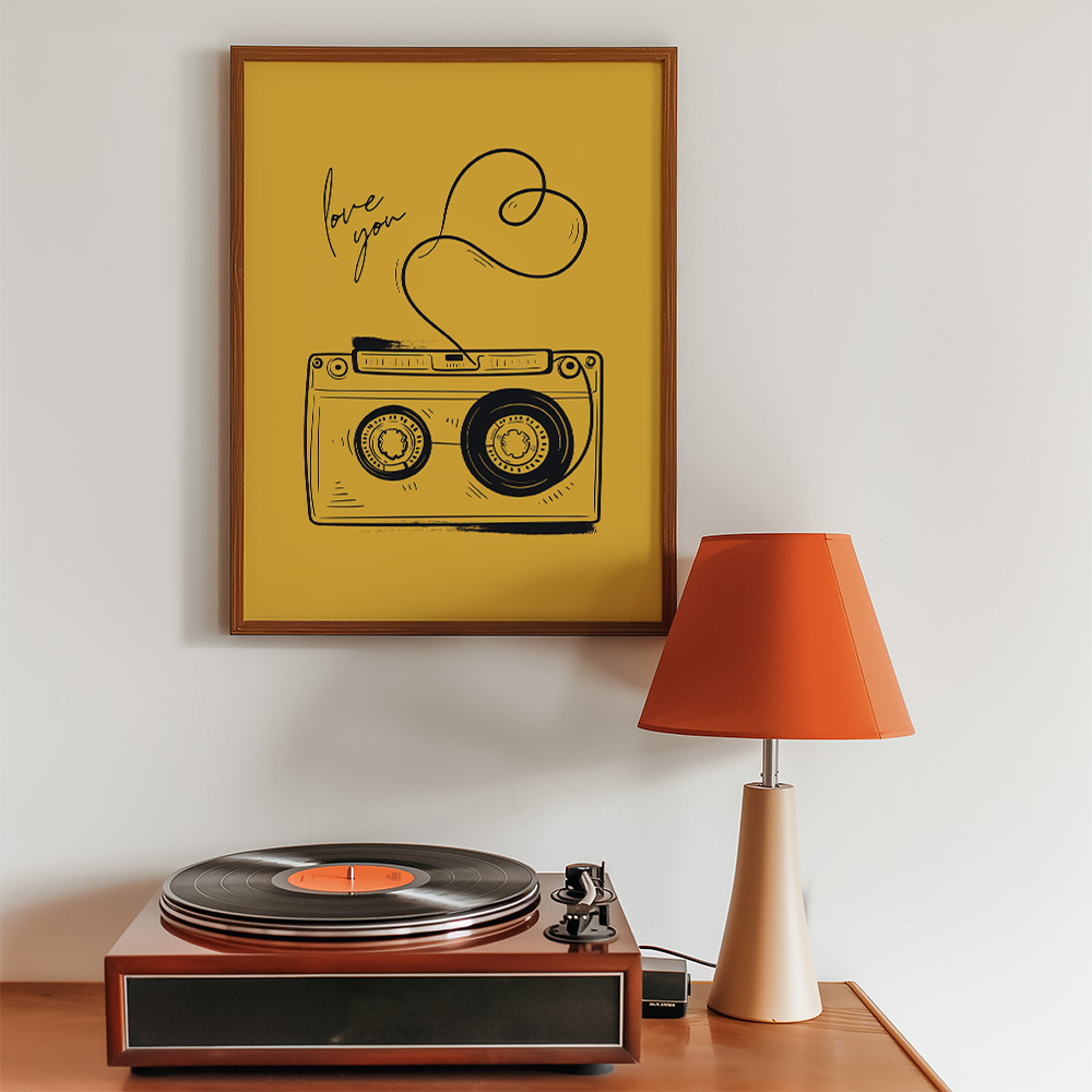 Alternative view of LOVE YOU CASSETTE BOLD AND MAXIMALIST POSTER