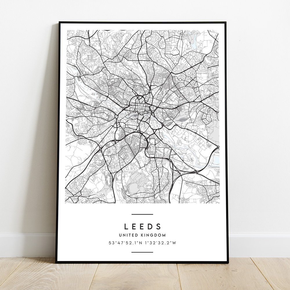 LEEDS MINIMALIST CITY MAP POSTER