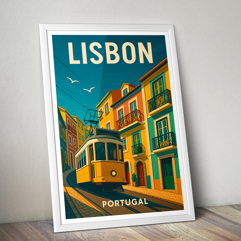 LISBON TRAM MINIMALIST TRAVEL POSTER