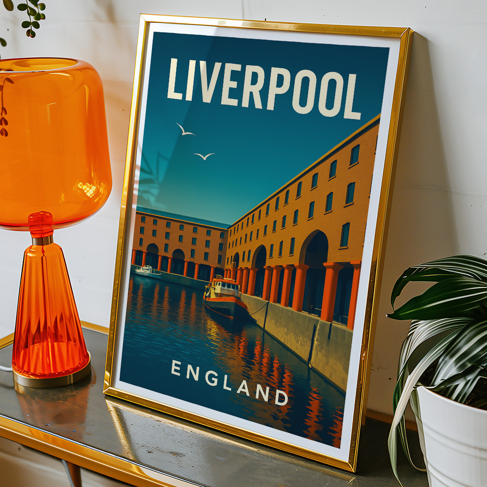 Alternative view of LIVERPOOL ALBERT DOCK MINIMALIST TRAVEL POSTER NORTH WEST