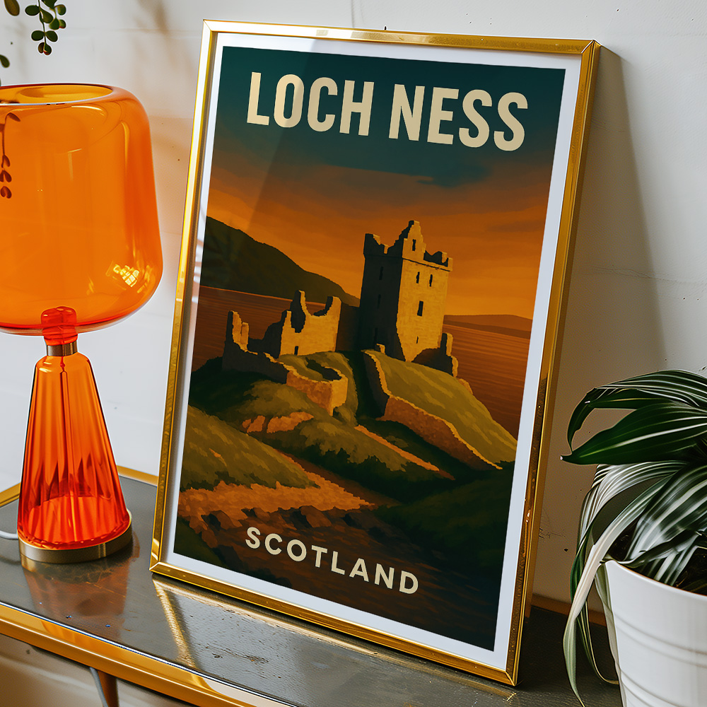 Alternative view of LOCH NESS AT SUNSET MINIMALIST TRAVEL POSTER